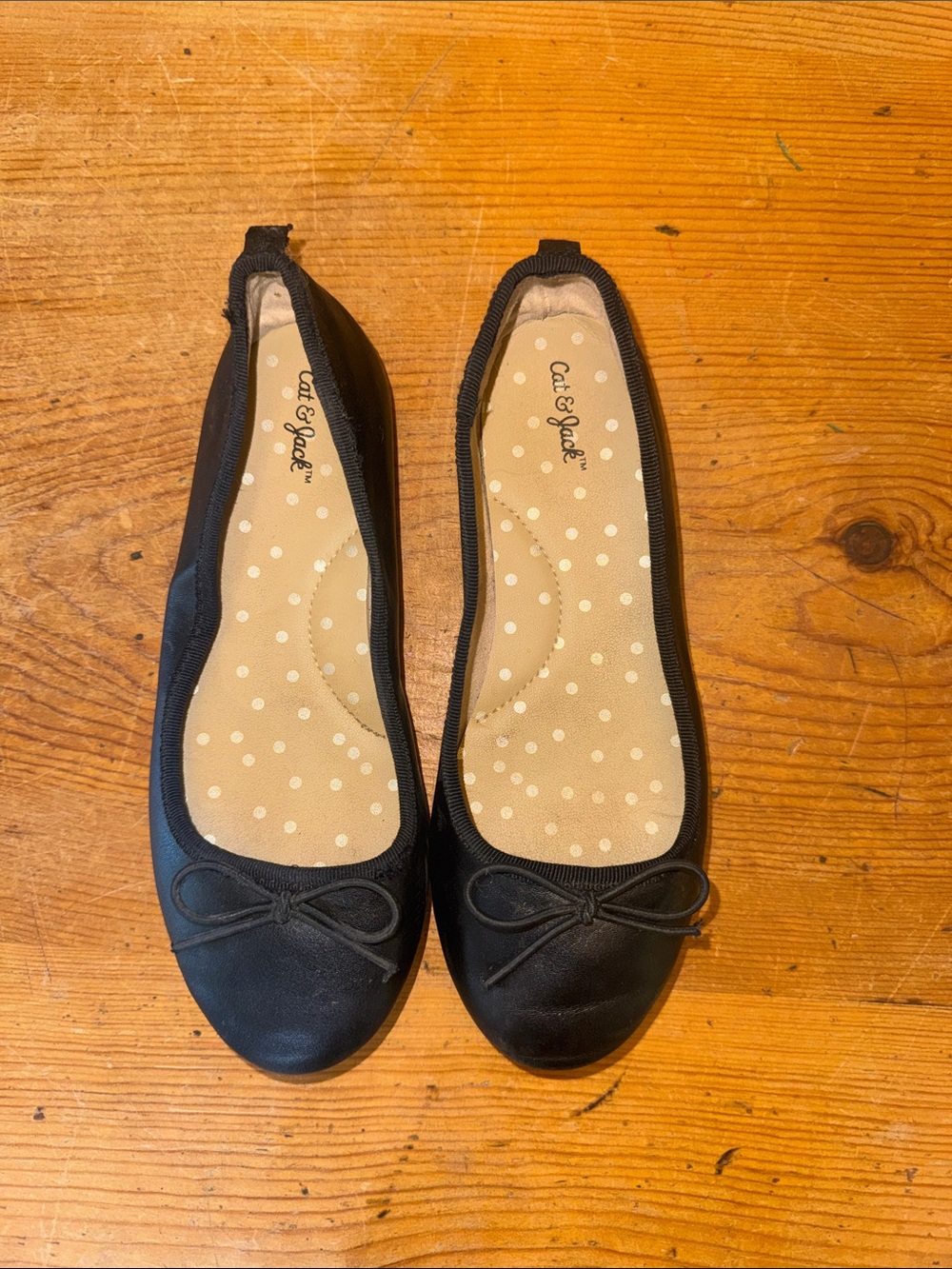 Cat & Jack Black Bow Ballet Flats